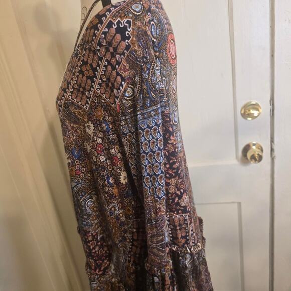 Artesia Boho Lace Panel Top XL – Bell Sleeve Statement Blouse - Picture 3 of 7